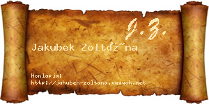 Jakubek Zoltána névjegykártya